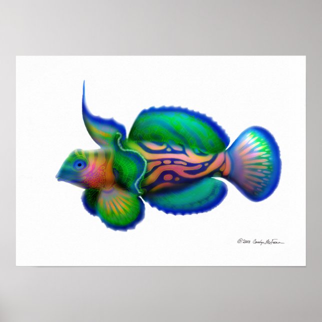 Póster Pescado de mandarín psicodélico (Frente)