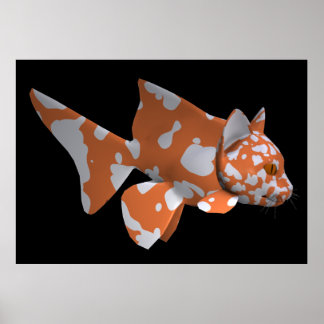 Póster Pescado de Naranja blanco