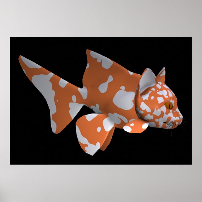 Póster Pescado de Naranja blanco (Frente)