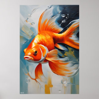 Póster | Pescado de oro | Estilo de pintura de ace