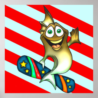 Póster Pescado de patinaje