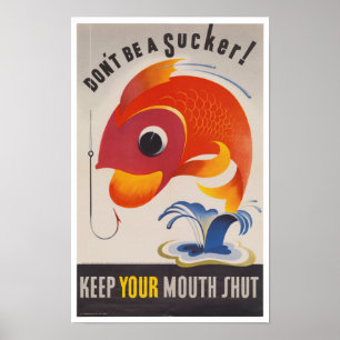 Póster Pescado de propaganda estadounidense de la Segunda