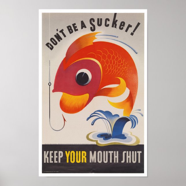 Póster Pescado de propaganda estadounidense de la Segunda (Frente)