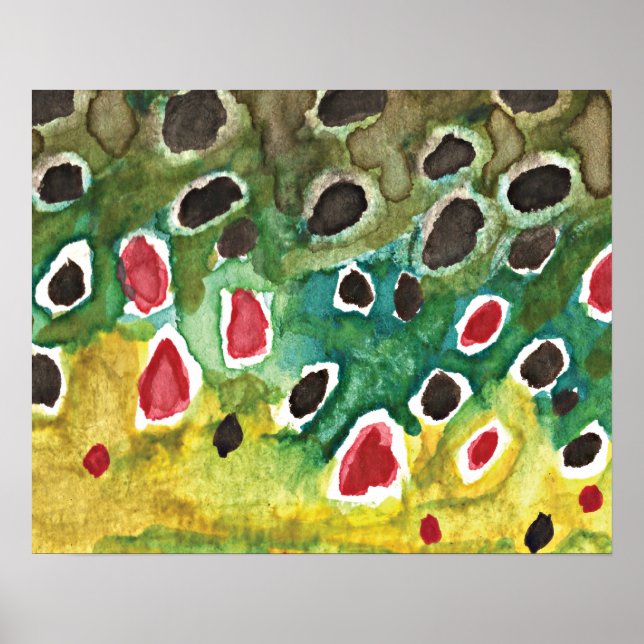 Póster Pescado de trucha marrón (Frente)