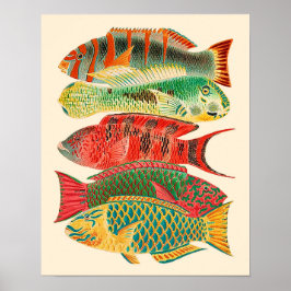 Póster Pescado de vintage
