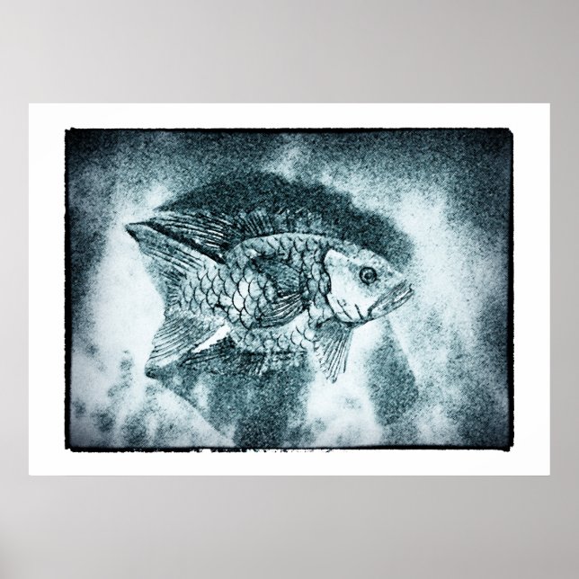 Póster Pescado - digi & photo ink art (Poster) (Frente)