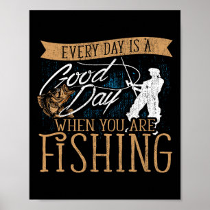 Póster Pescado divertido de la pesca de altura - Pescador