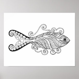 Póster Pescado estilizado 2