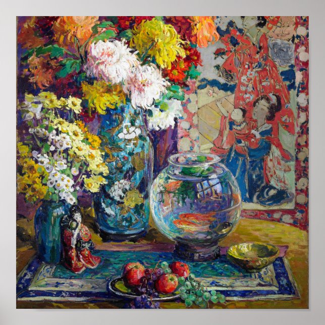 Póster Pescado, Frutas y Flores | Kathryn E. Cherry (Frente)