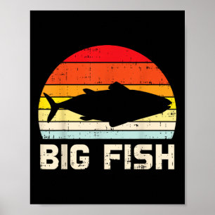 Póster Pescado Grande Retro B Pesca Familia Combinación P
