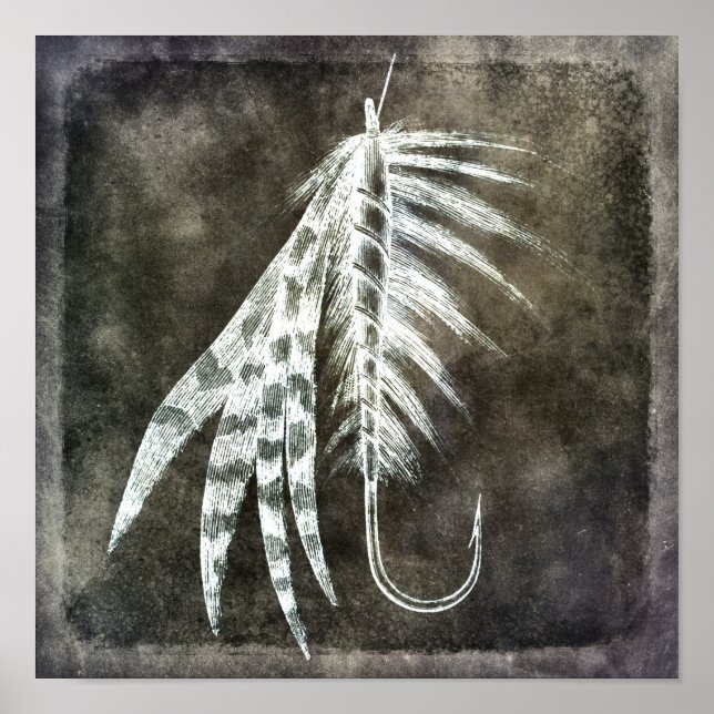 Póster Pescado Hook - Pesca de mosca Pescado Anglicano Lu (Frente)