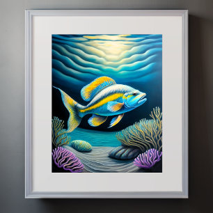 Póster Pescado II de arrecife colorido