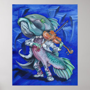 Póster Pescado jugando un violín