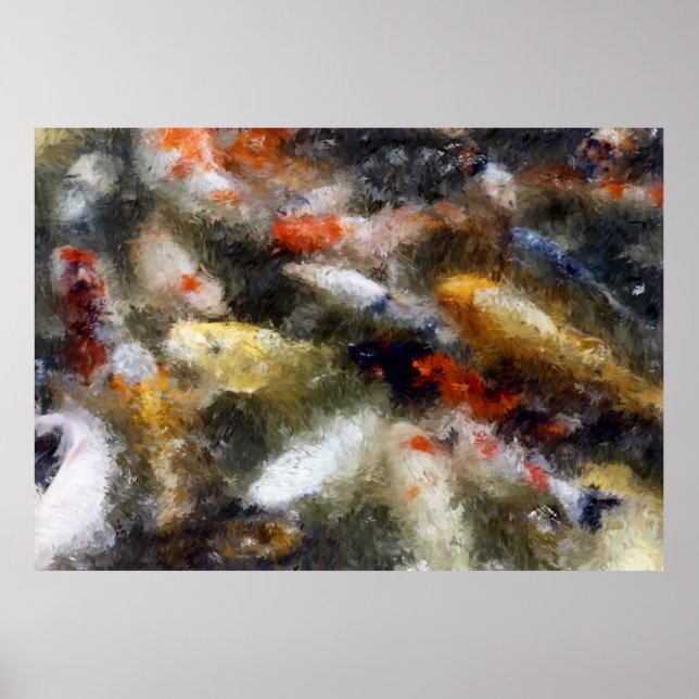 PÓSTER PESCADO KOI DEL TEMPLO SANJUSANGENDO - KYOTO JAPÓN (Frente)