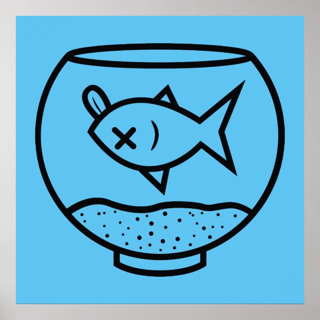 PÓSTER PESCADO MUERTO EN UN ILUSTRACION BOWL DE PESCADO (Frente)