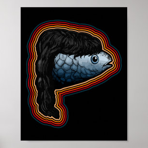 Póster Pescado Mullet Con Pesca Mullet Graciosa