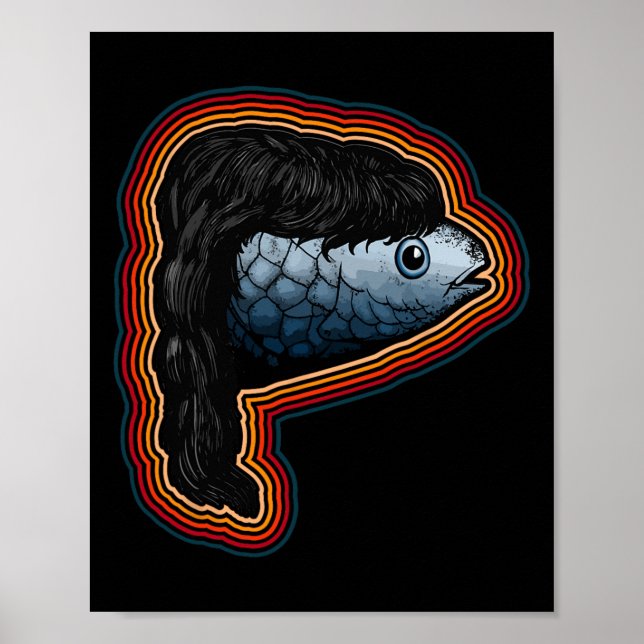 Póster Pescado Mullet Con Pesca Mullet Graciosa (Frente)