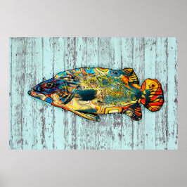 Póster Pescado multicolor 2