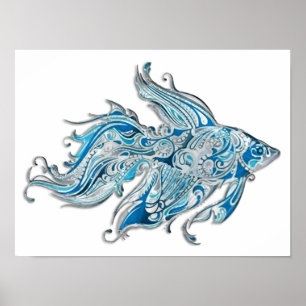 Póster Pescado Paisley