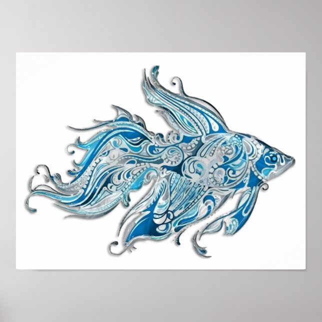 Póster Pescado Paisley (Frente)