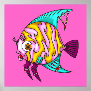 Póster Pescado Piercings