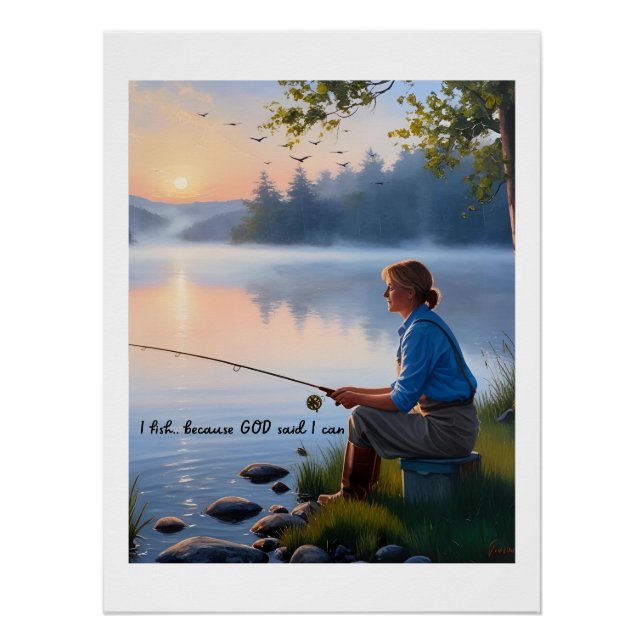 Póster Pescado... Porque Dios dijo que puedo - Camping (Anverso)