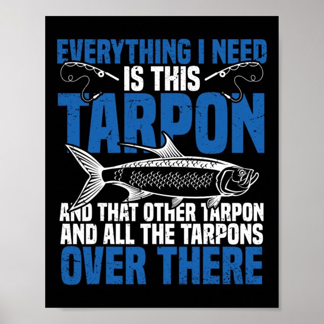 Póster Pescado Tarpon Pescado Rod Y Reel Combo Tarpon (Frente)