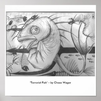 Póster "Pescado terrorista"