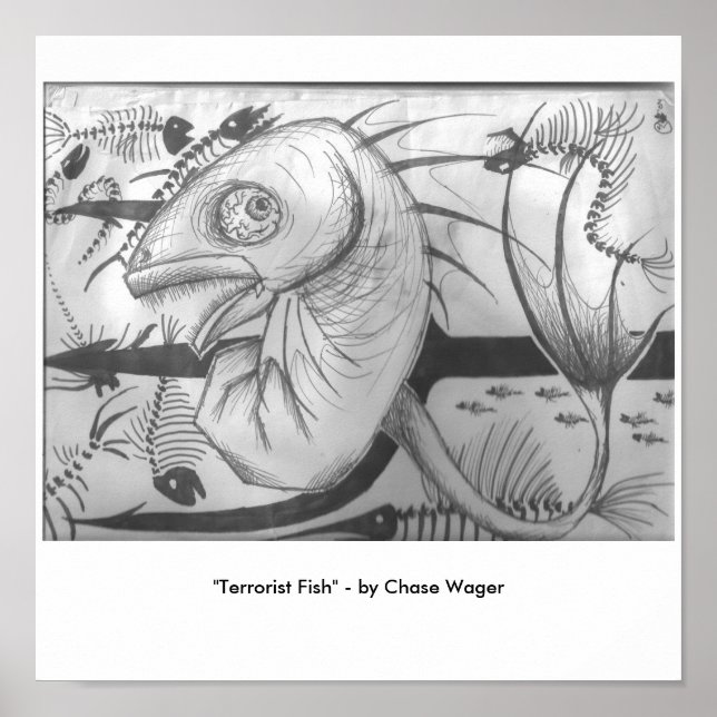 Póster "Pescado terrorista" (Frente)