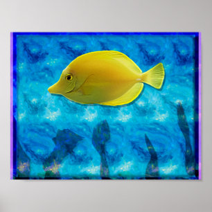 Póster Pescado tropical amarillo
