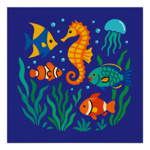 Póster Pescado tropical subacuático - Vida marina