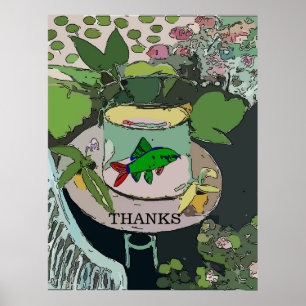 Póster Pescado verde en el bol