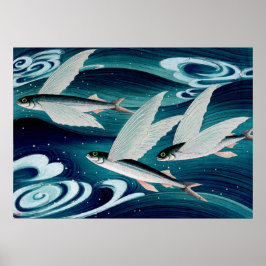 Póster Pescado volador Ono Bakufu Circa 1938