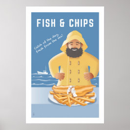 Póster Pescado y Patatas Fritas