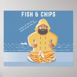 Póster Pescado y Patatas Fritas