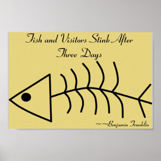 Póster Pescado y visitantes apestan después de tres días 