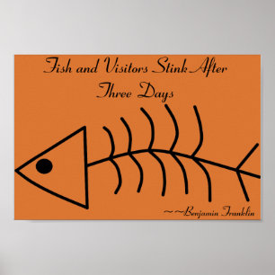 Póster Pescado y visitantes apestan después de tres días