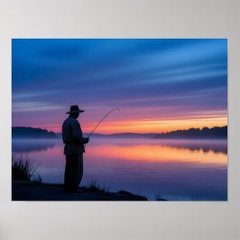 Póster Pescador al Atardecer