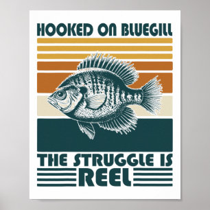 Póster Pescador Antiguo Enganchado Al Pez Sol La Lucha