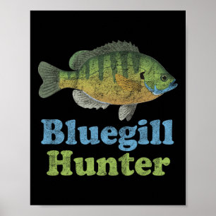 Póster Pescador de la pesca divertida de la camiseta Blue