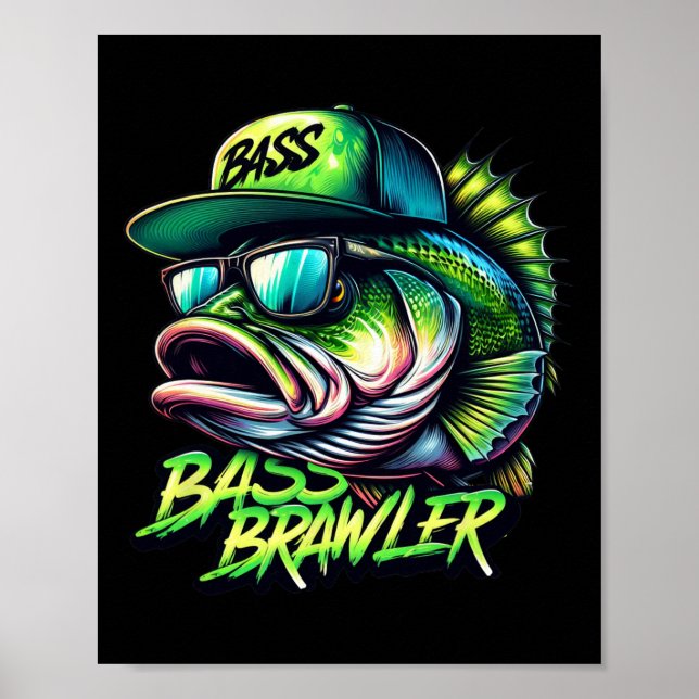 Póster Pescador de lubina de boca grande (Frente)