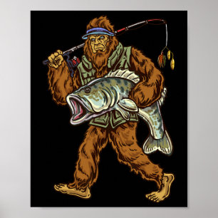 Póster Pescador de lubina de boca grande Bigfoot 1