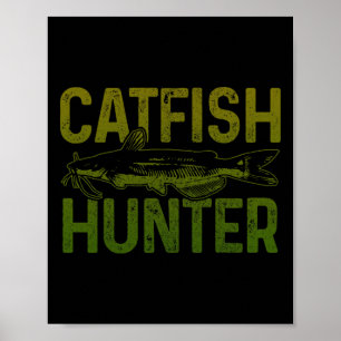 Póster Pescador de pescado capturado regalo de pesca de p