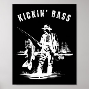 Póster Pescador de Pescado Kickin B Divertido Al Aire Lib