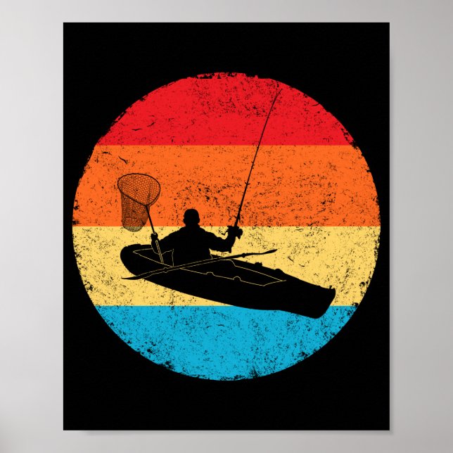 Póster Pescador de pescadores de Kayak como vieja pescado (Frente)
