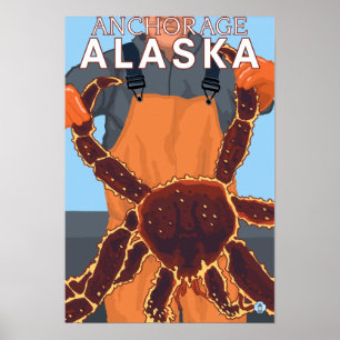 Póster Pescador de rey cangrejo - Anchorage, Alaska