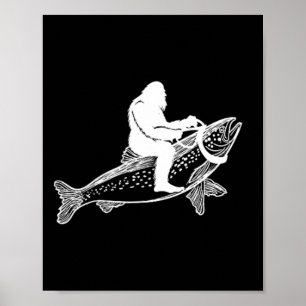Póster Pescador de trucha pescadora de pata sasquatch