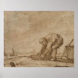 Póster Pescador en la orilla de mar, 1623