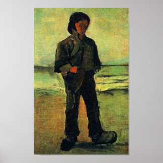 Póster Pescador en la playa, Vincent van Gogh