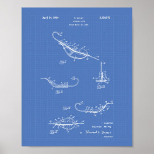 Póster Pescador Lure 1964 Patent Art Blueprint